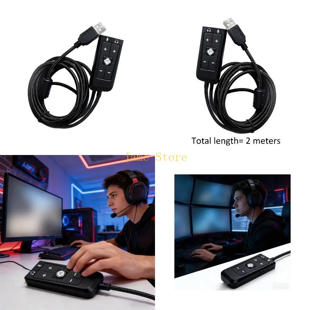 

LX0B Звуковое соединение USB с разъемом 3,5 мм, подчеркивающее улучшенный виртуальный объемный звук для захватывающего игрового