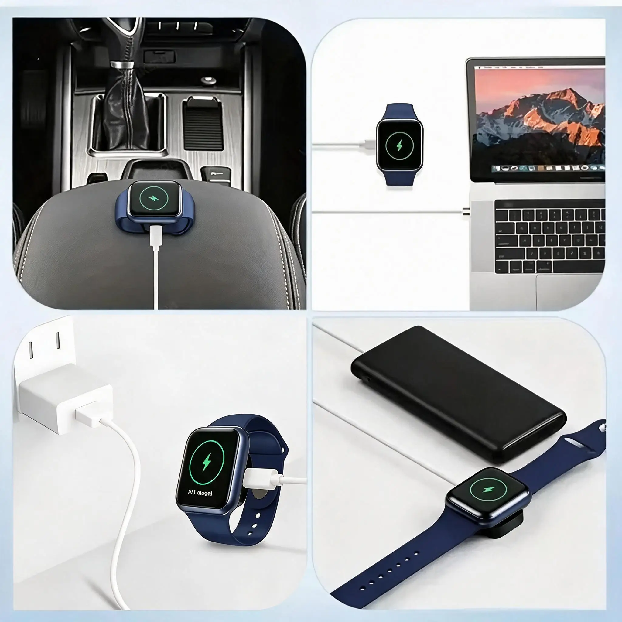 Portable For Apple Watch Magnetic Wireless Watch Charger Type C Two Interfaces Magnetic Fast Charger For iWatch 9 8 7 6 5 4 3 2 - view 5