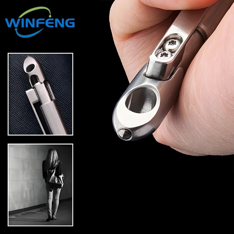 Titanium Alloy Tactical Pen Self Defense Ballpoint Pen Emergency Window Breaker Survival Supplies Student Office Stationery