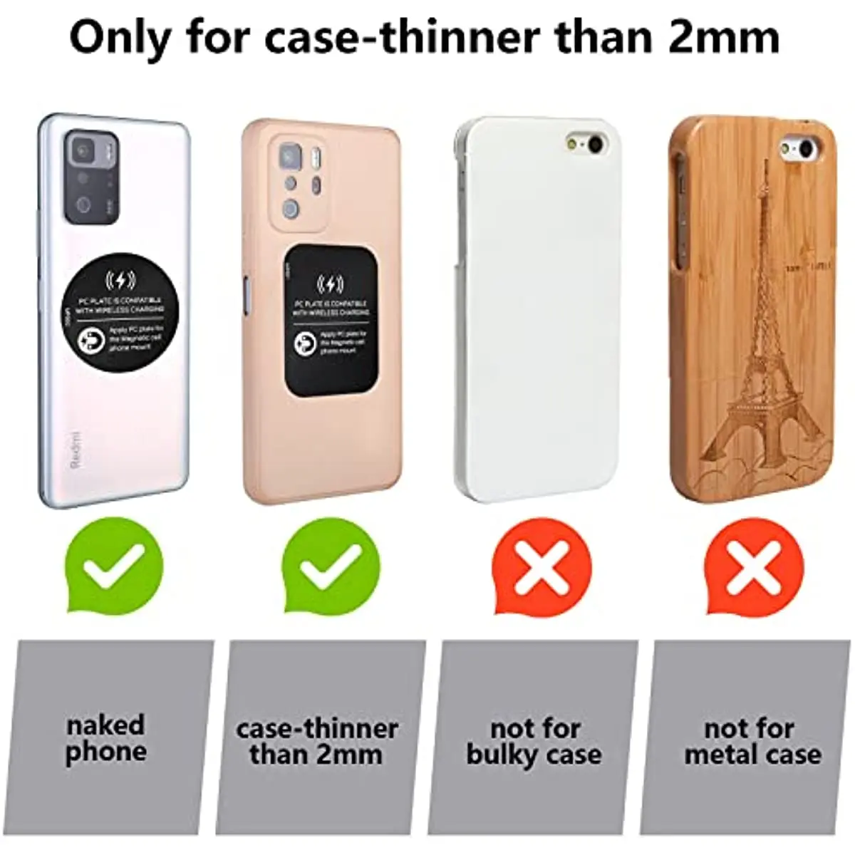 12 Pcs Metal Plate for Phone Magnet Wireless Charging Compatible Phone Magnet Sticker for magnetic cell phone car mounts