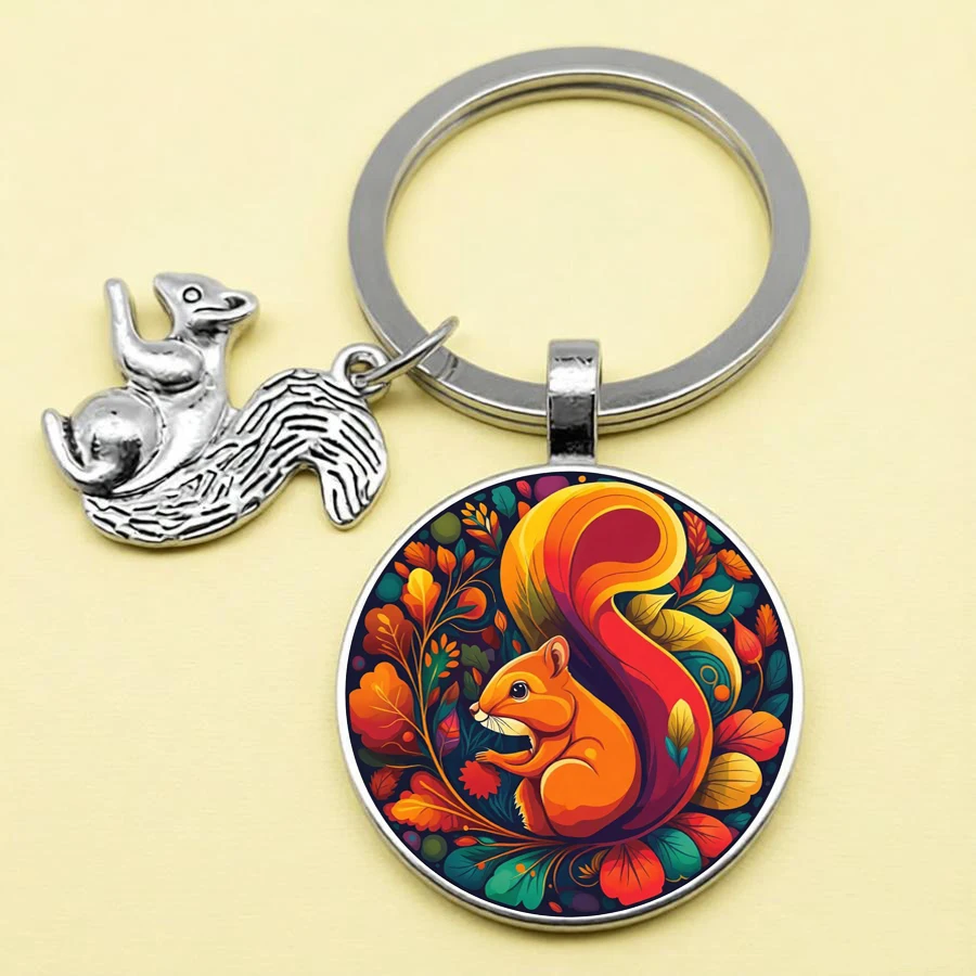 Cute Squirrel Keychain - Handmade Animal Key Ring for Women Men Gifts Wholesale