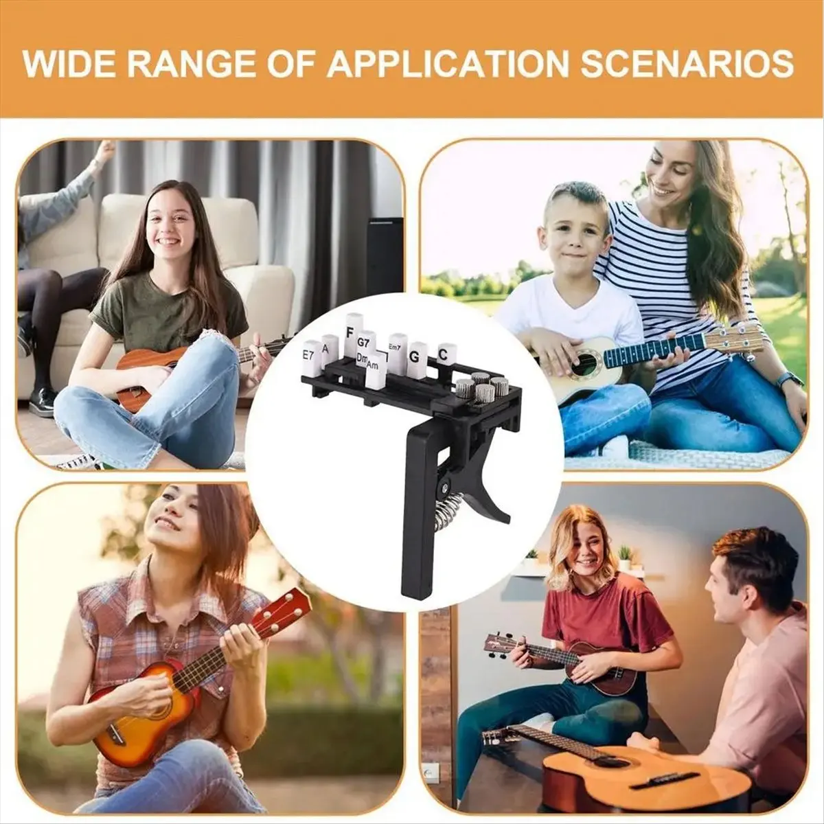 

ABVB Guitar Learn Aid Tool Guitar Chord Presser Ukulele Chord Trainer Guitar Chords Learning System for Guitar Beginner