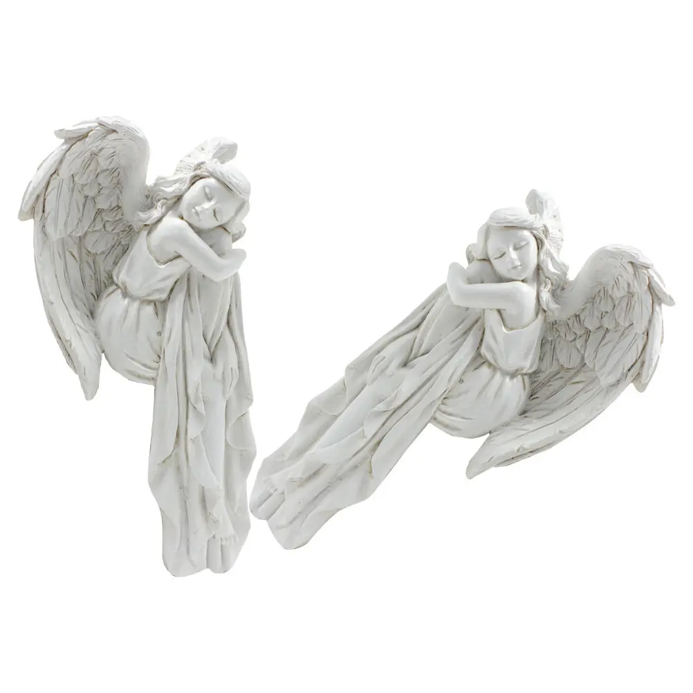 2Pcs Resin Angel Ornament Door Frame Decoration Stylish Cozy Atmosphere Creator Photo Prop Gift for Family Friends Home Hotel