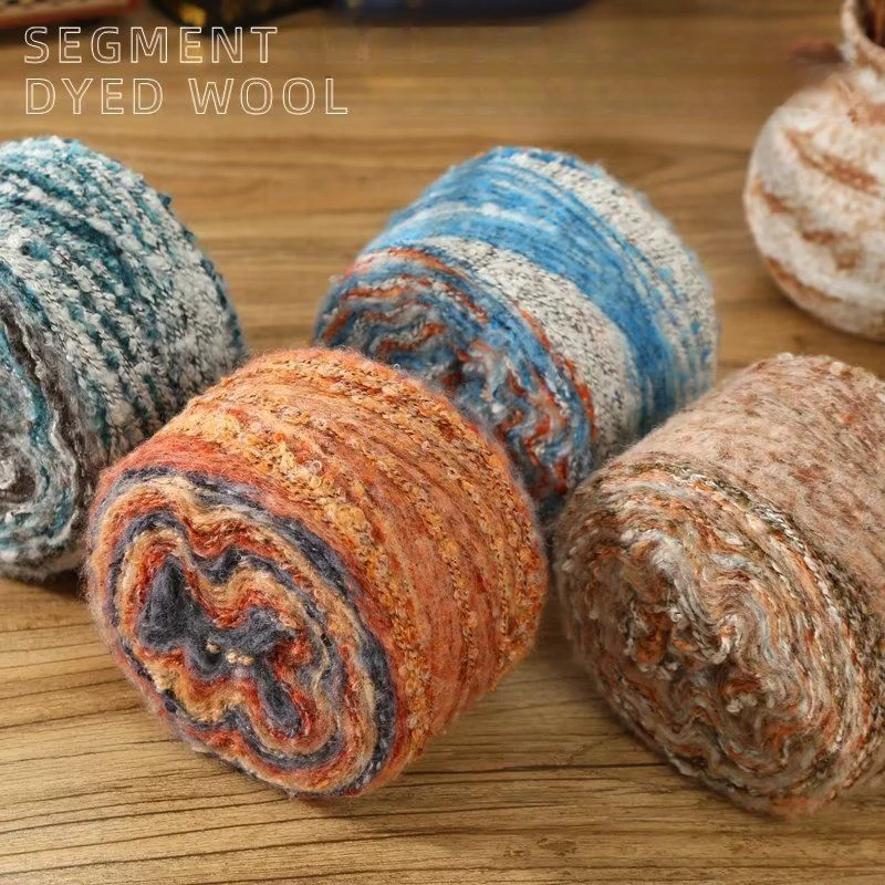 Irish Oil Painting Yarn Mohair Yarn Rainbow Thread Large Circle Dyed Wool Thread Handmade Knitted Sweater Coat Thread Knitting