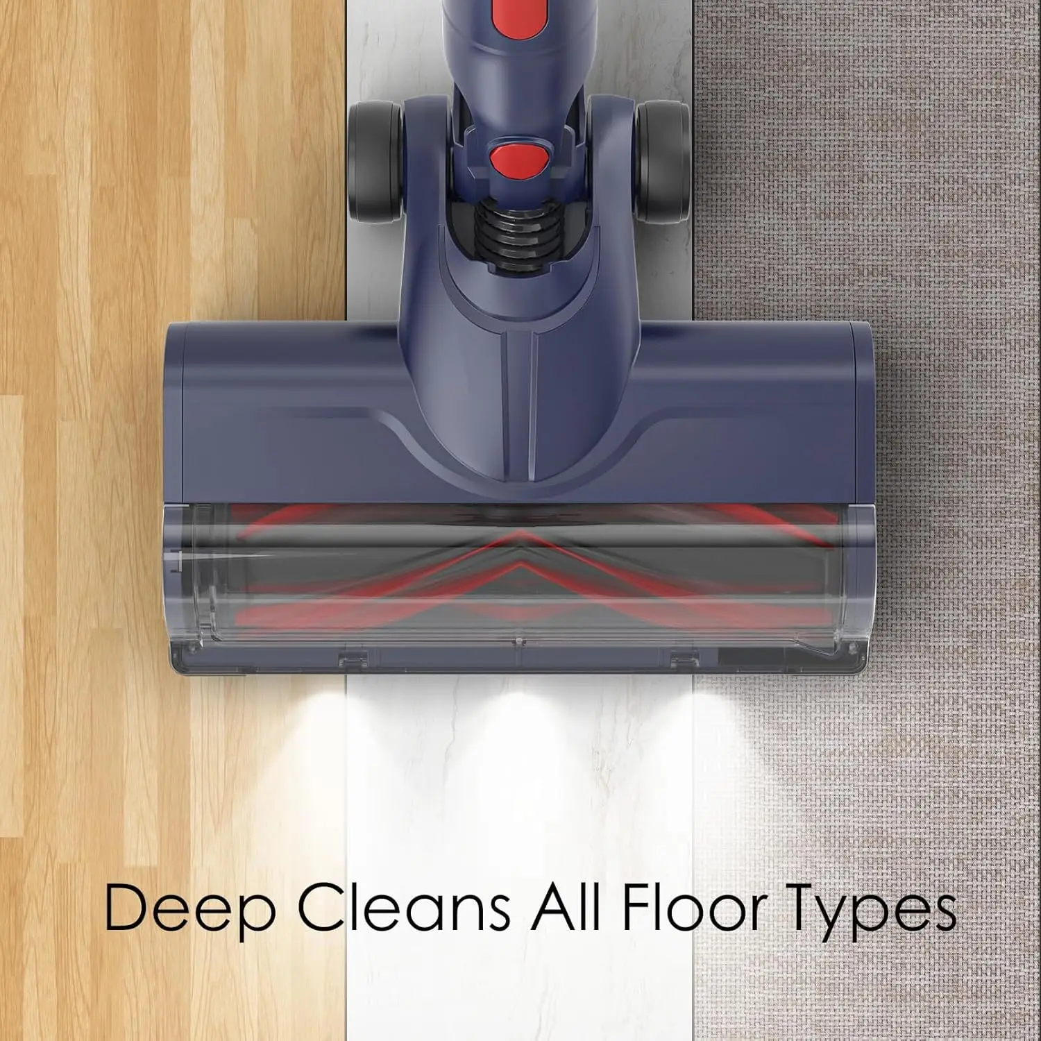 Cordless Vacuum Cleaner, 36Kpa Stick Vacuum Cleaner with Upgraded Cyclone System, 2-Mode Floor Head, 60 mins Detachable