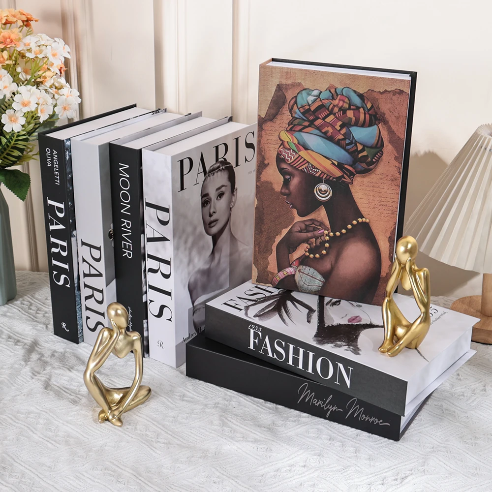 Fashion Fake Books for Decoration Storage Box Luxury Decorative Book Living Room Decoration Simulation Books Ornaments for Home