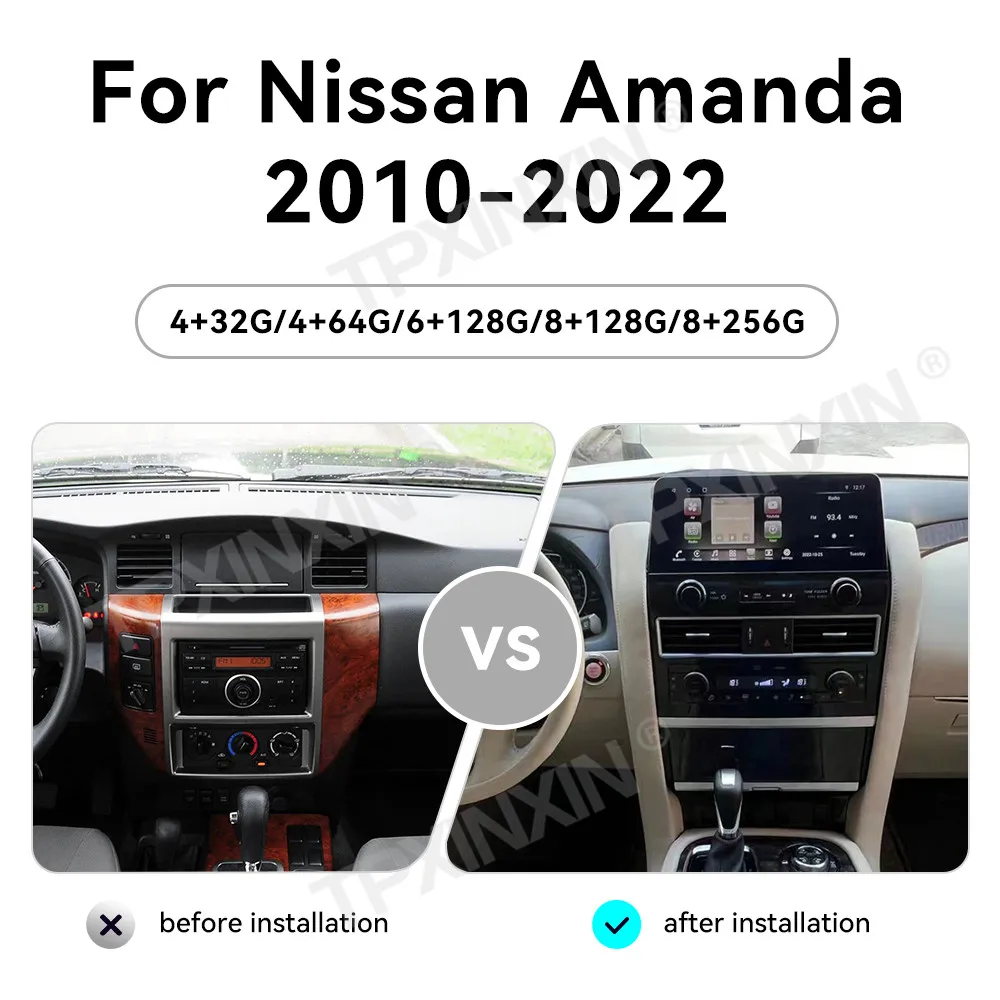 12.3 Inch Android13 For Nissan Amanda 2010-2022 HD Touch Screen Car Radio GPS Navigation Stereo Multimedia Player Head Unit Auto