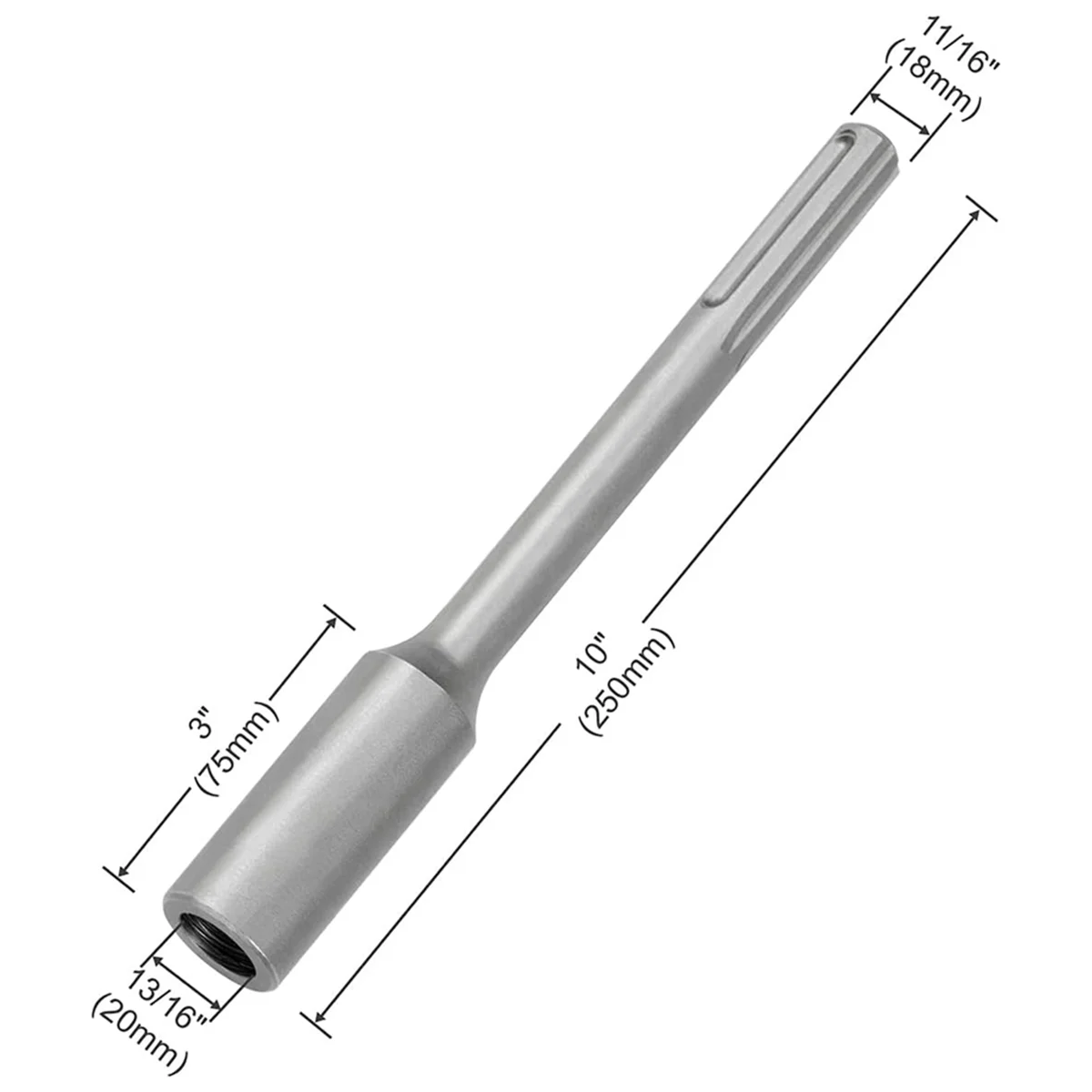 SDS-Max 18mm Diameter Shank Ground Rod Driver for 5/8 Inch and 3/4 Inch Ground Rods, Work with SDS Max Rotary Hammers