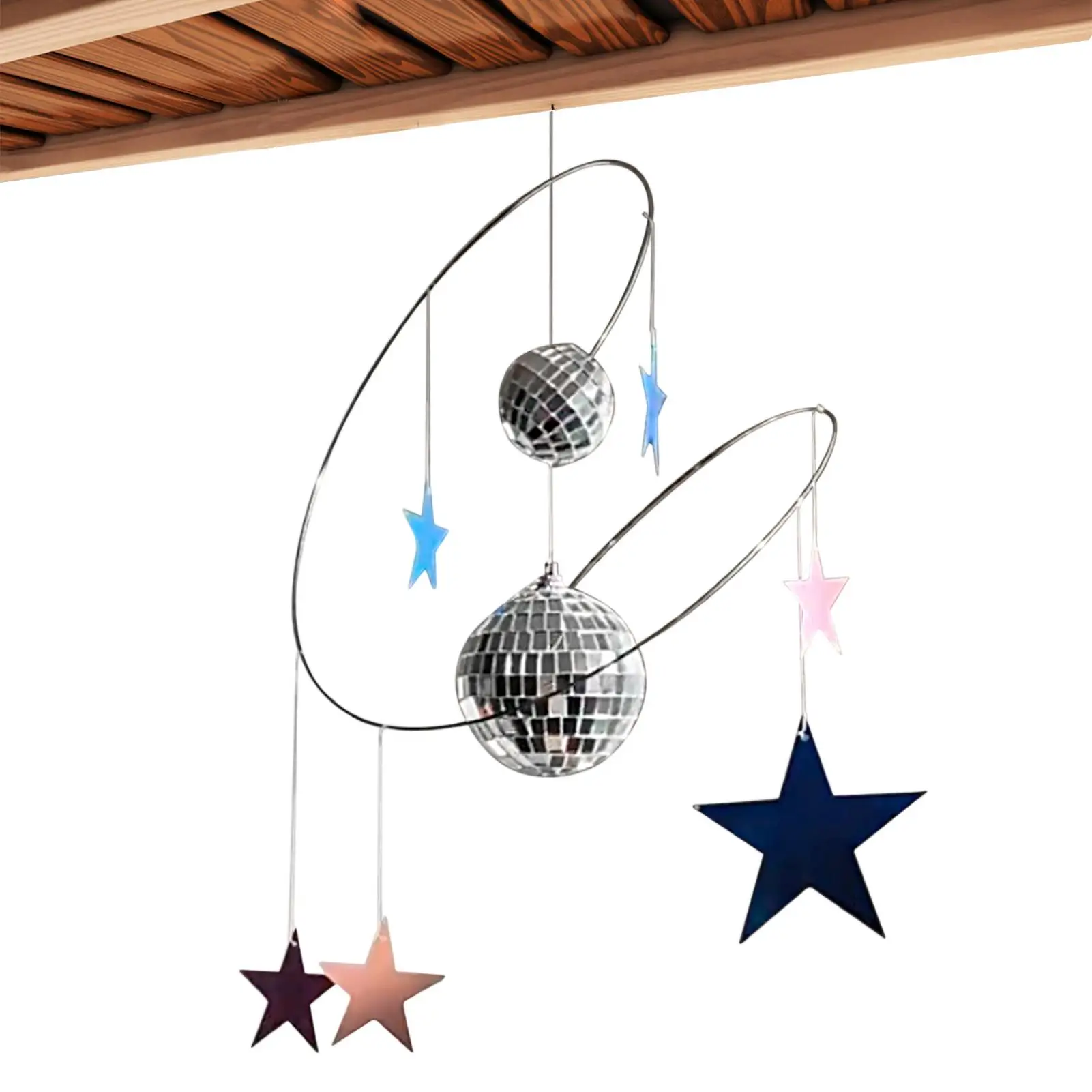 Mini Disco Balls Hangable Window Decoration With Disco Ball And Reflective Stars Spinner Spiral For Sunlight Reflection Window