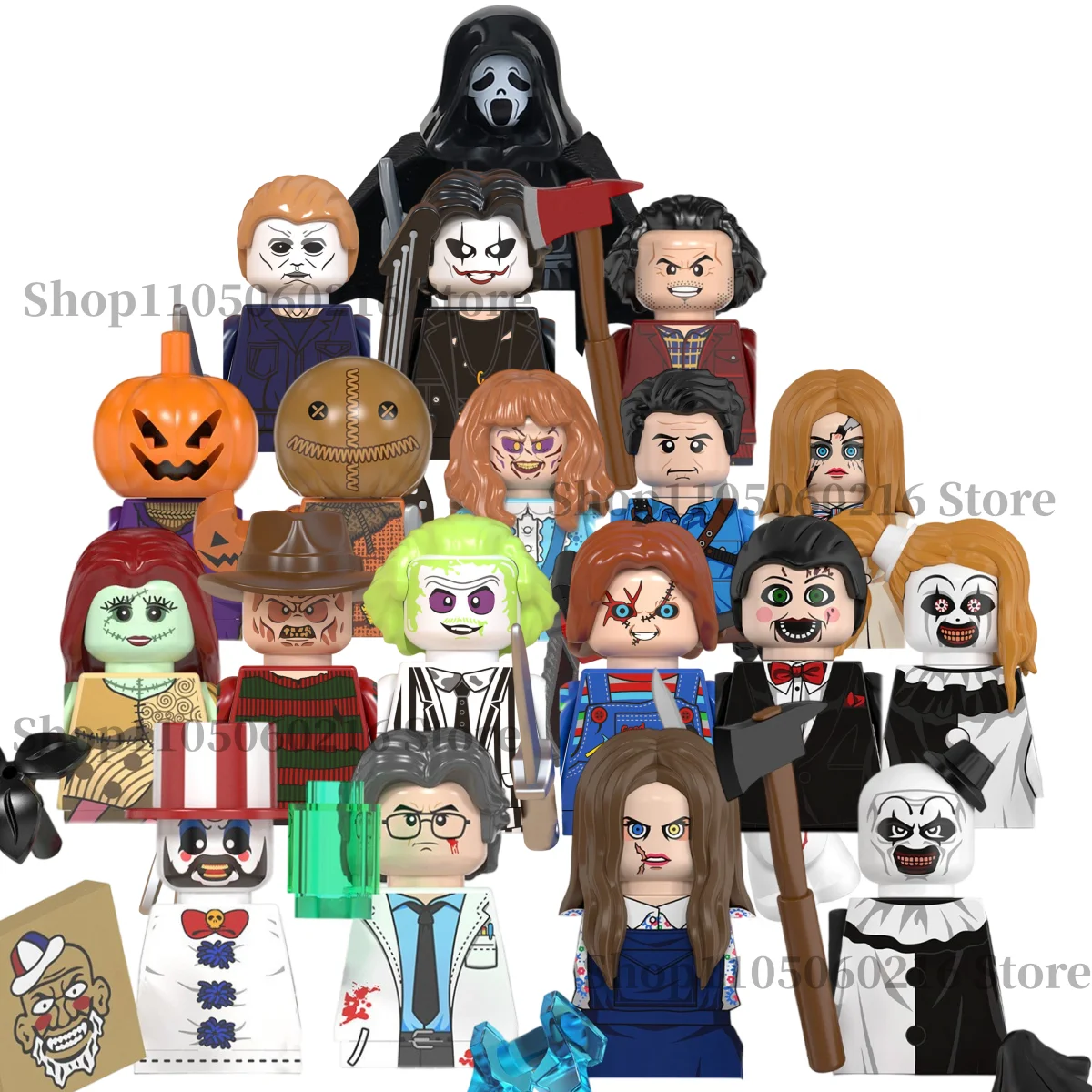 

Classic horror movie Jason The Exorcist Marvel building block children's doll MINI toy brick game Halloween collectible gift