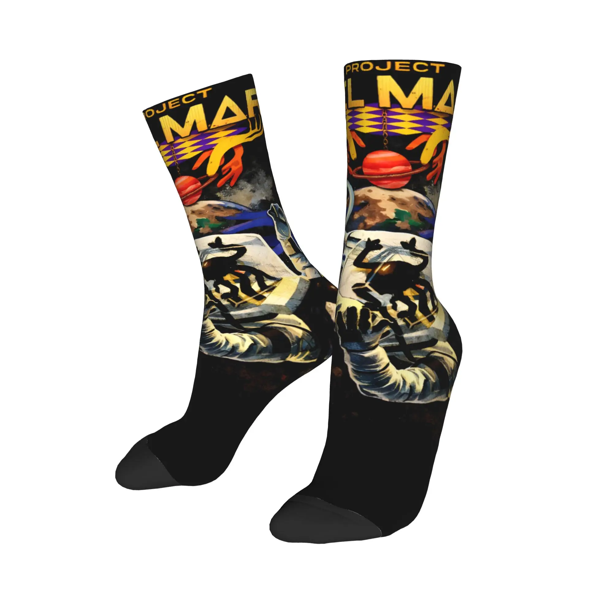 Cool Project Hail Mary Astronaut Cosmic Basketball Socks  Polyester Middle Tube Socks for Women Men Breathable