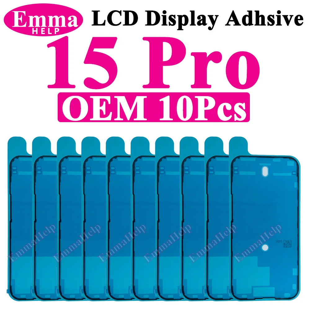 10 Stück Wasserdichte Dichtungsaufkleber für die Rückseite des iPhone 16 Plus 15 Pro Max 14 17E, Klebstoff für das vordere LCD-Display