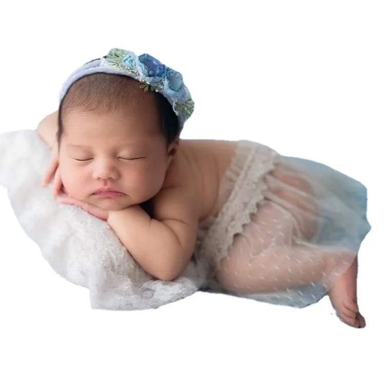 Newborn Photography Props Little Lace Photography Clothes Hair Band Two-piece Set Girls Outfits  Infant Clothing 0-3 Months new