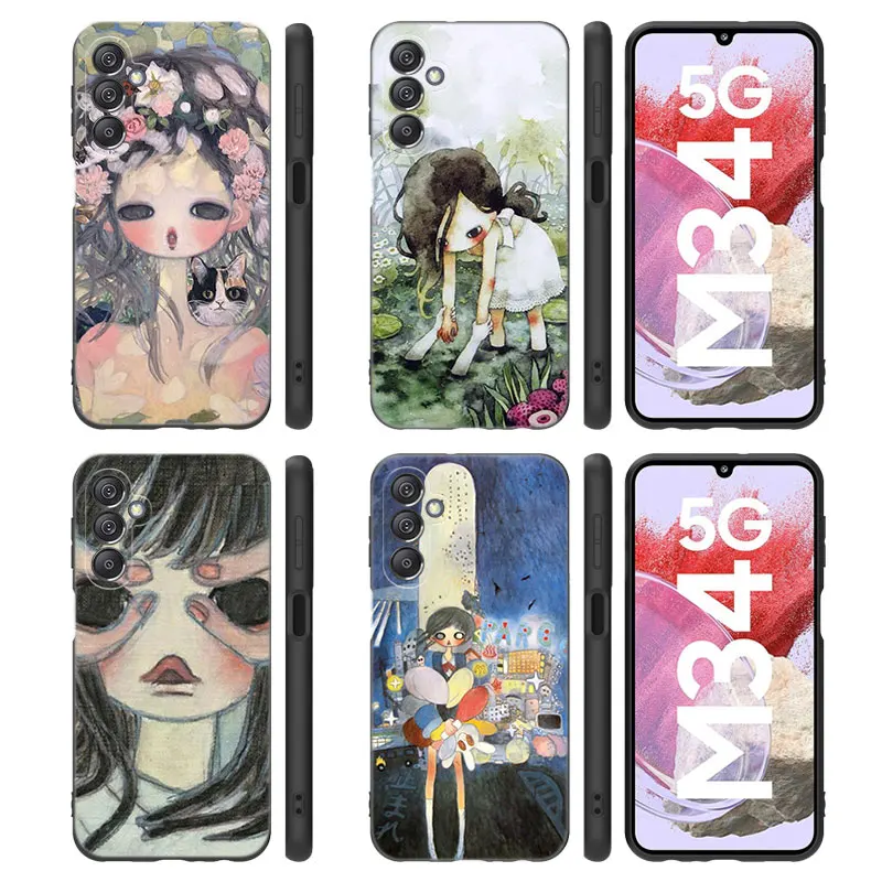 Aya Takano Art Phone Case For Samsung Note 10 Lite 20 Ultra M04 M13 M32 4G M14 M15 M23 M33 M34 M42 M52 M53 M54 M55 5G M11 M12