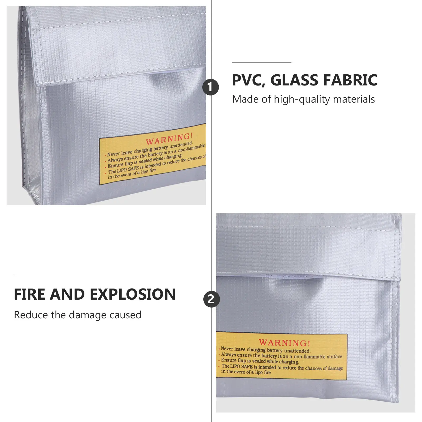 1Pcs Fireproof Battery Safety Pouch Explosion-Resistant Heat-Resistant Protective Bag for Lipo Charging