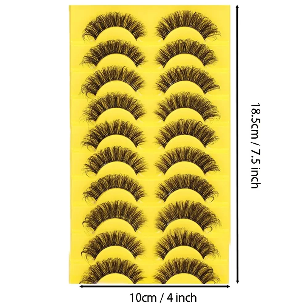 10 Pairs 6D Faux Mink Lashes Natural False Eyelashes Fluffy Soft Wispy Volume Dramatic Long Cross Eyelash Extension Makeup