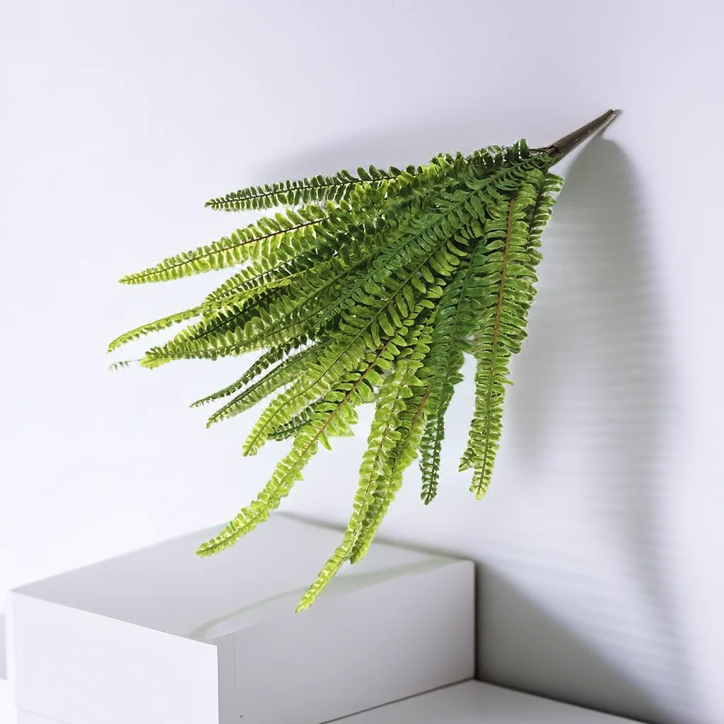 1pcs Artificial Plant Green Persian Fern Leaves Room Decor Fake Plant Plastic Leaf Grass Home Wedding Party Wall Decoration