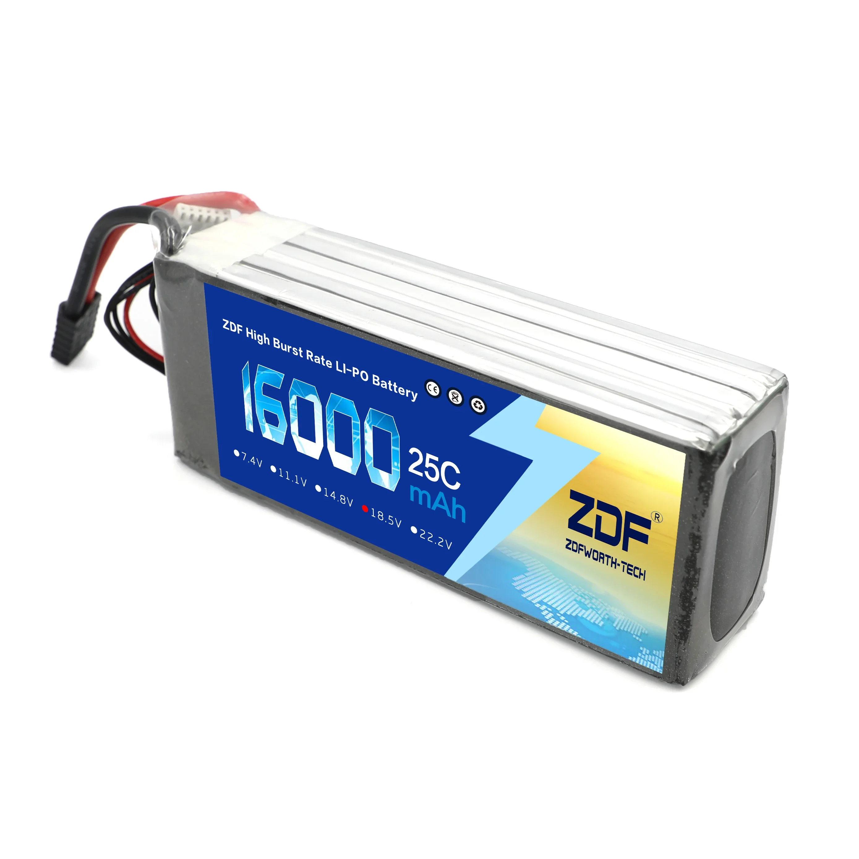 ZDF LiPo Battery 4S 5S 14.8V 18.5V 16000mah 22000mAh 25C FOR RC Drone Quadrotor Helicopter Car Boat Batteries Li-Po 4S 5S AKKU