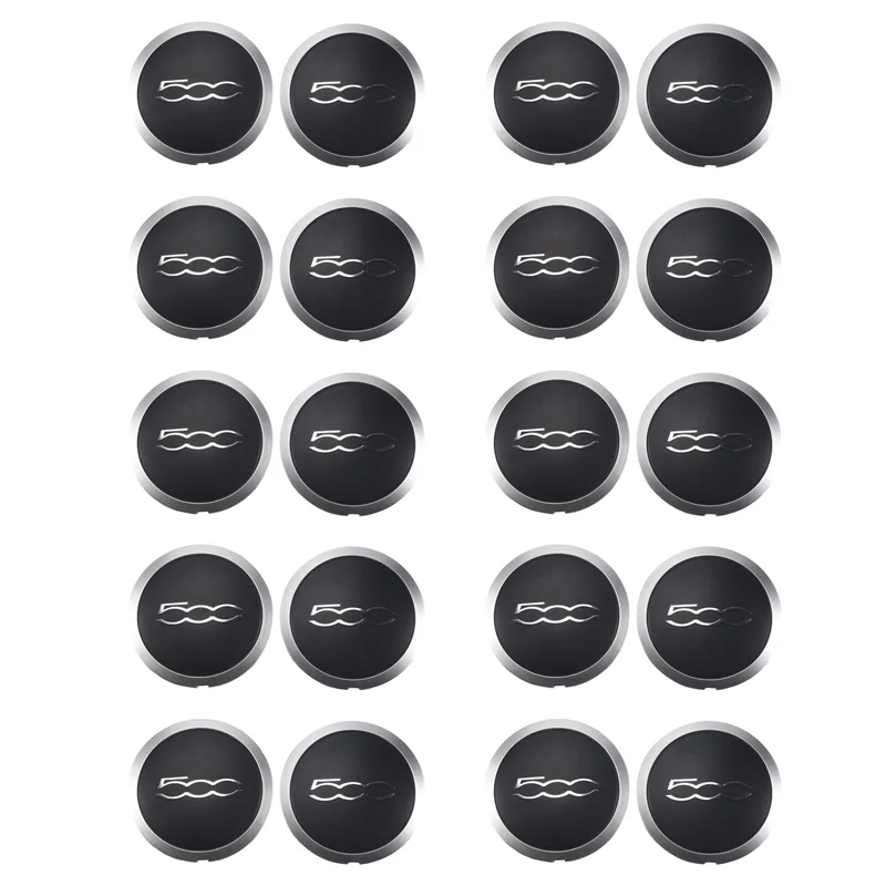 

20PCS 133Mm Hubcap For Fiat 500 Abarth Wheels Centre Hub Caps 68078419AC 68078421AC Dust Cover 51884863 Silver