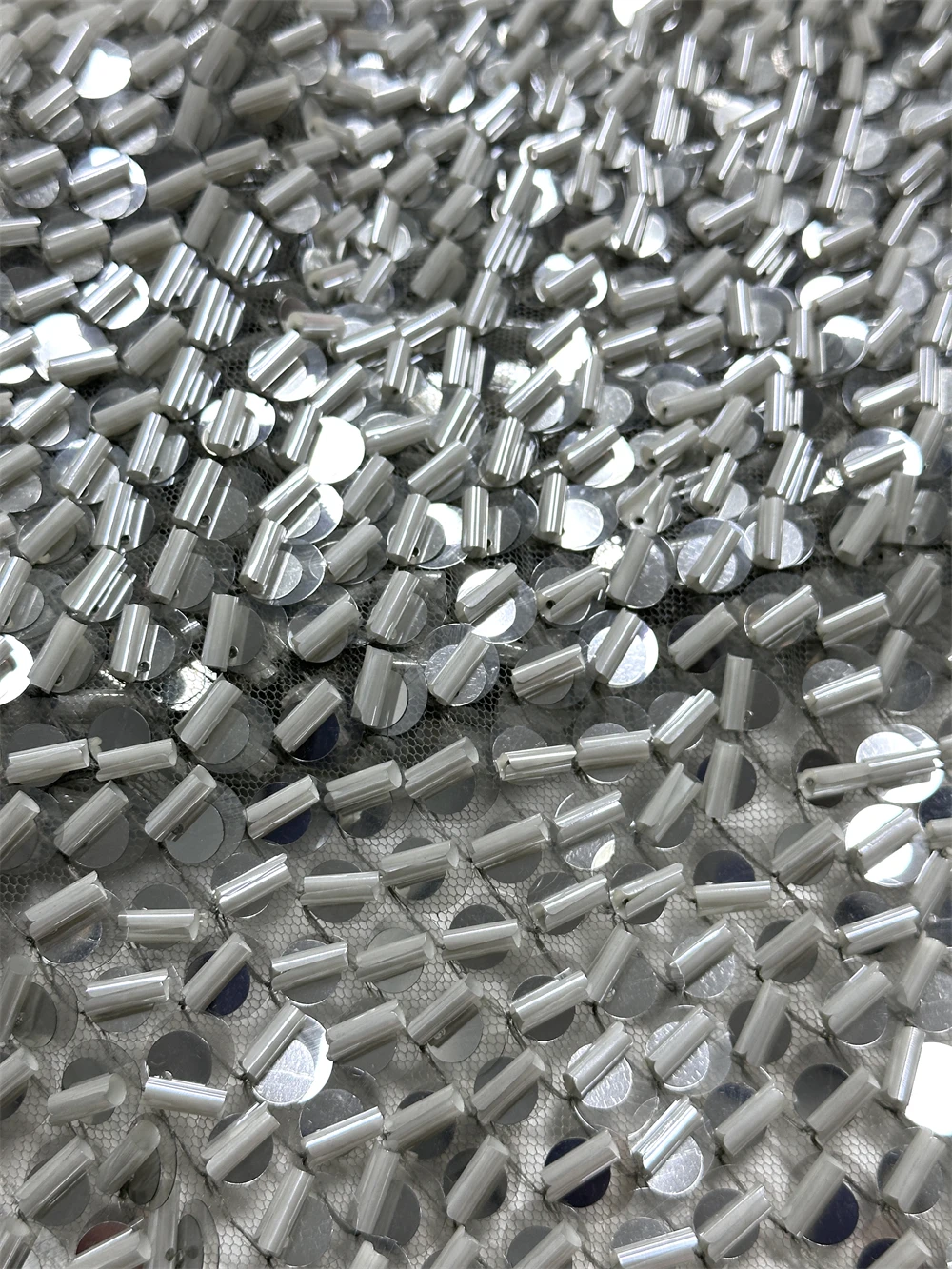 

African French Beaded Lace Fabric 3D Sequins Embroidered Tulle High Quality Nigerian Style for Sewing Party Dresses