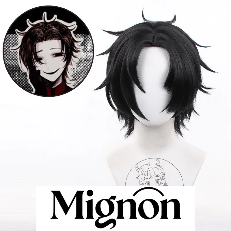 

Seven Days Ghost Zhu Yaoxing Cosplay Wig Long Scalp Top Center Part Black Short Hair Halloween