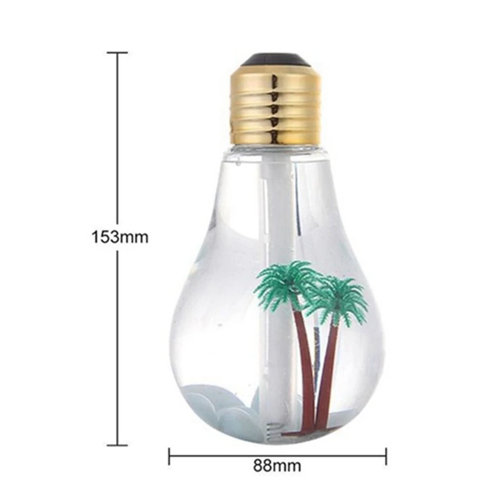 Air Humidifier Bulb Lamp Shade Decorative Lights Diffuser Purifier Atomizer with Colorful LED Night Light for Home A