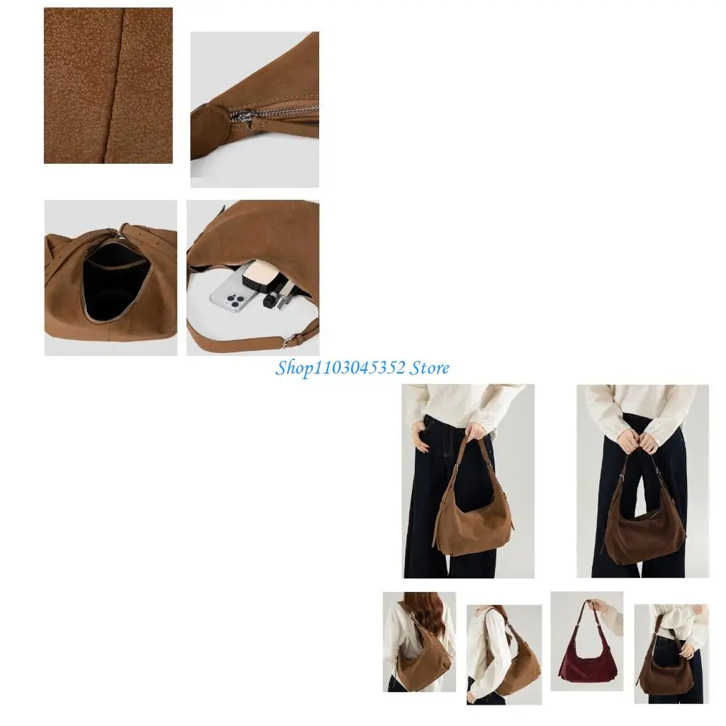 

Retro Crossbody Handbag Casual Commuters Bag With Adjustable Strap Spacious Compartments Travel Essential