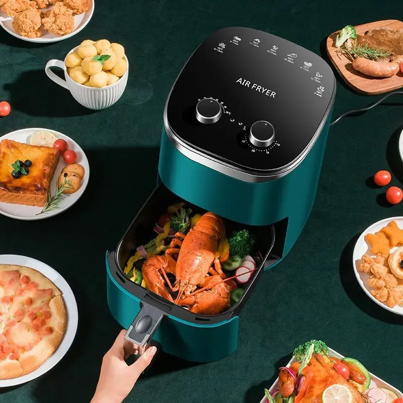 

Аэрофритюрница, новый дизайн, высокоскоростная, легкая очистка, 5,5 л, антипригарная корзина для жарки, фритюрница с таймером и контролем температуры