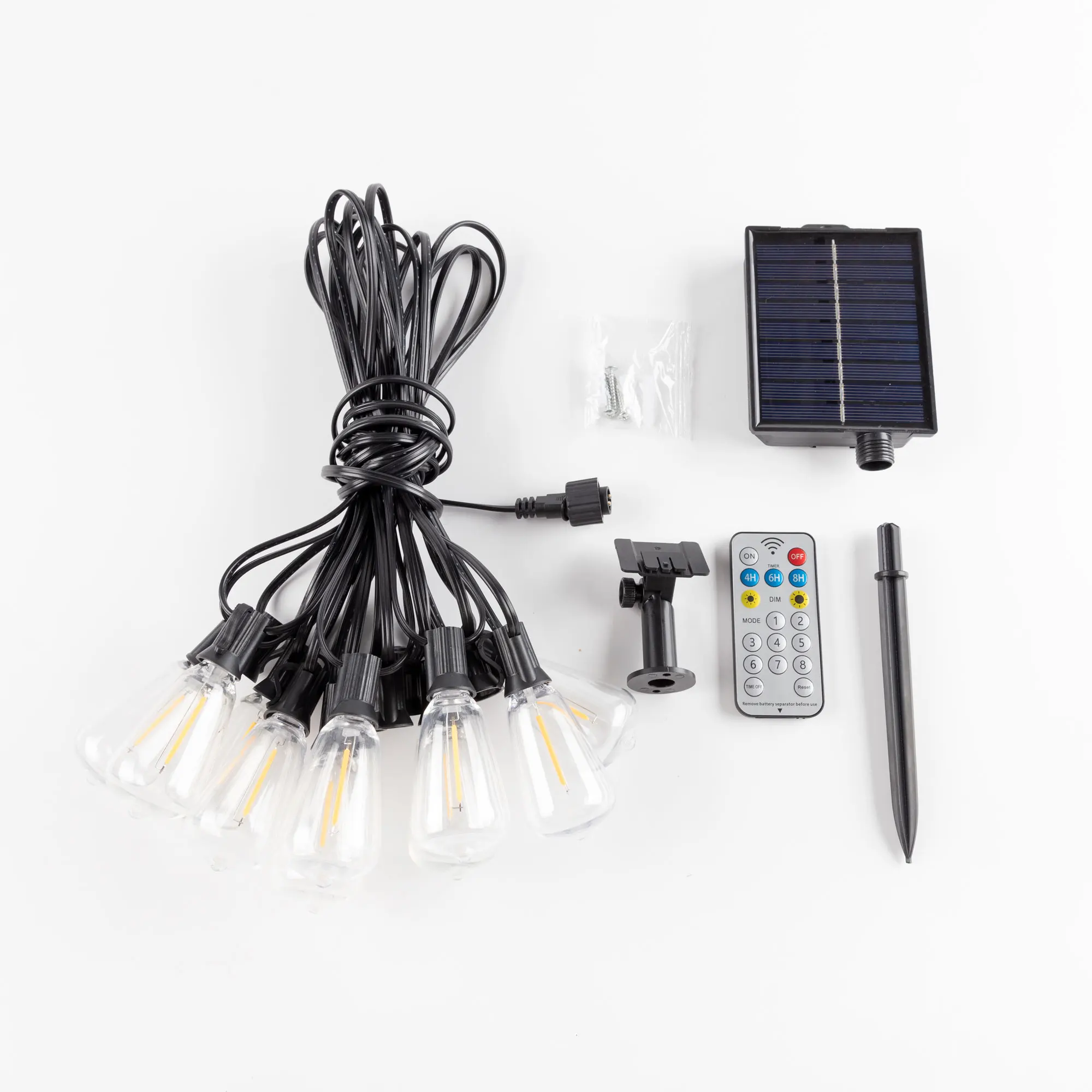 Solar Globe LED-Lichterkette G40 Terrassenlicht USB-Ladegerät 8 Lichtmodi Fernbedienung Garten Solar wetterfeste Hängeleuchte – Detail 10