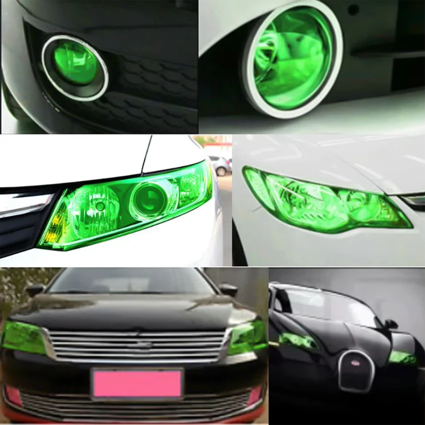 Turn Your Lamps JDM Green - Headlight Tint Film PPF Self Adhesive Vinyl Wrap Custom Sticker view 2