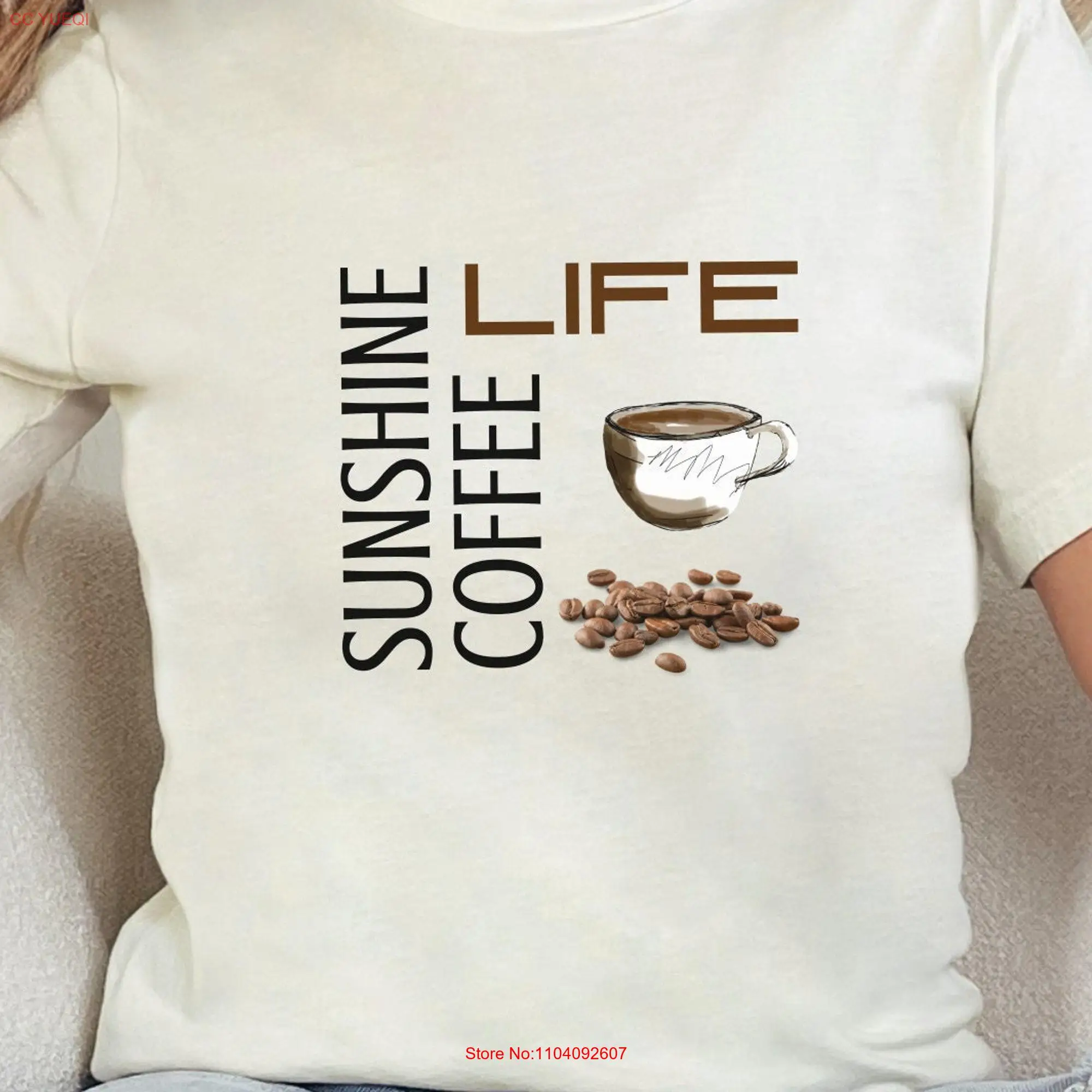 Sonnenschein Kaffee T-Shirt Leben Phrase Liebhaber 7 Farbe Wahl Bella Leinwand Barista für ihre langen oder kurzen Ärmel