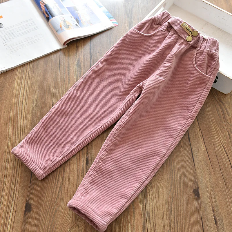 2026 Neue Kinder-Warmhosen Jungen Mädchen Herbst Winter Cord Dicke Sporthosen 1-9 Jahre Kinderkleidung Lässige Hochbund-Hosen – Detail 7