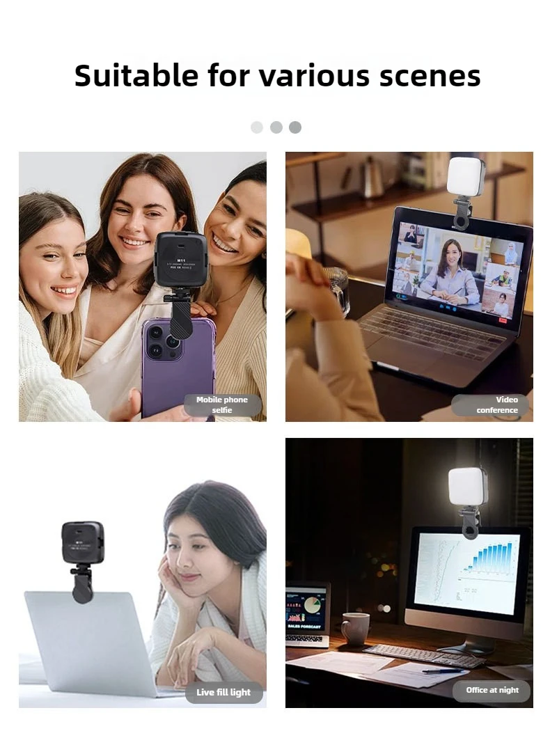 1/4 Screw Mount Mini Fill Light Clip Portable Mobile Phone Computer Fill Light Fixed Camera Flash Holder Plastic