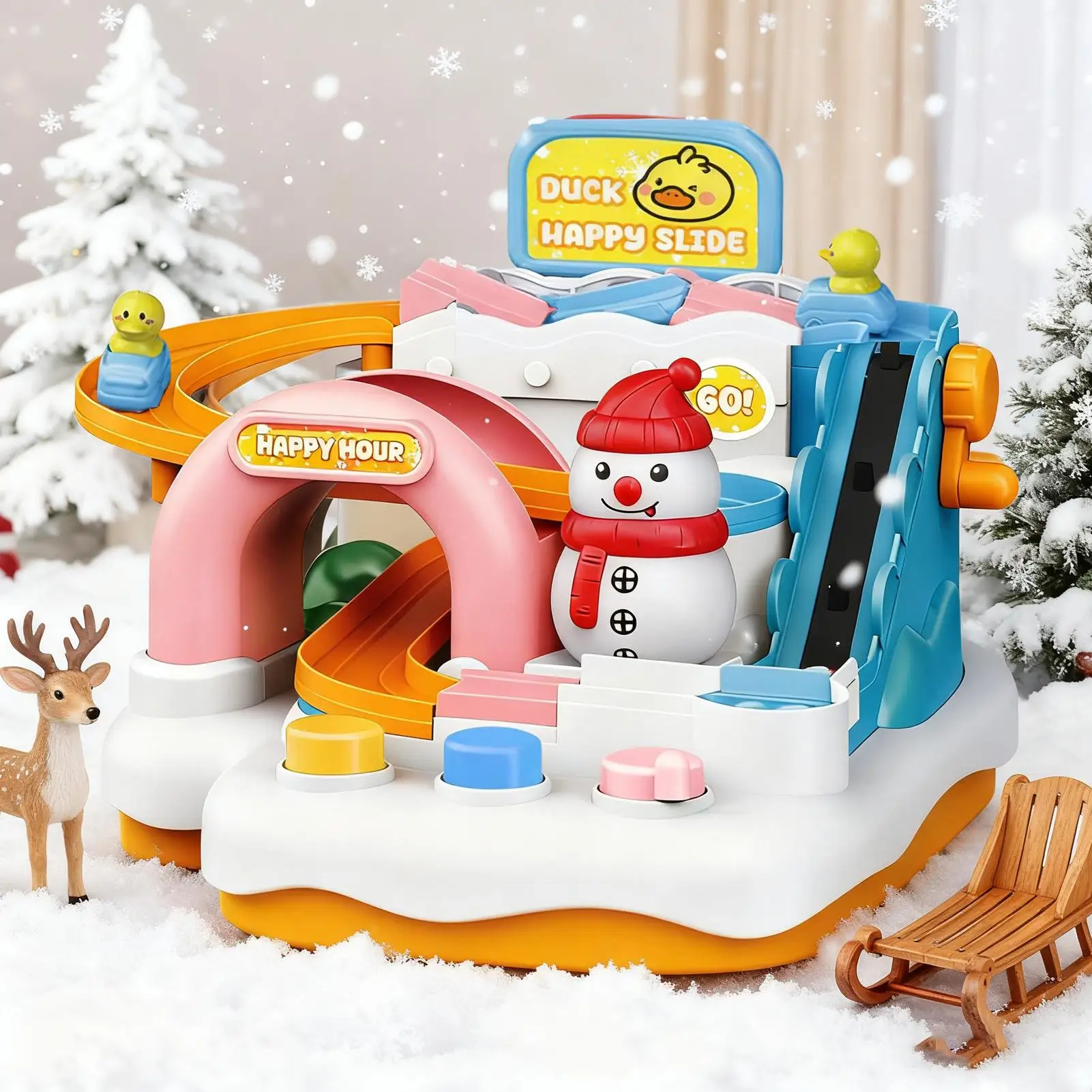 

2025 New Christmas Gift Kids Car Adventure Track Toy Interactive Brain Parent-Child Fun Track Car Game Ideal for Boys