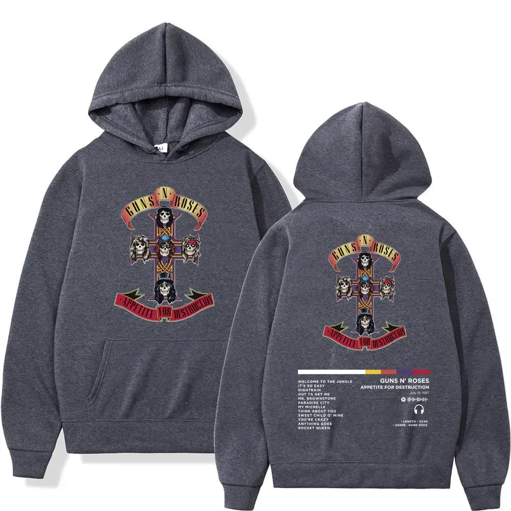Guns N Roses Band Accessory for Destruction Printed Hoodie Rock Hip Hop Trendy Sweatshirt Gothic Fashion Hoodie unisex