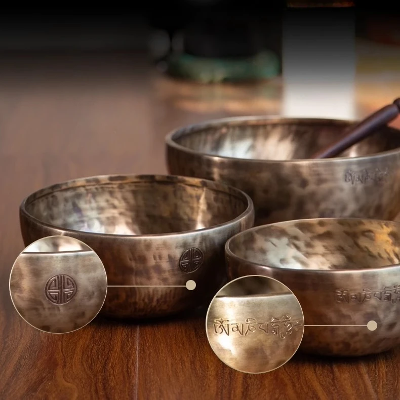 Nepal Handmade Buddha Bowl Sound Healing Instrument Original Tibetan Full Moon Bowl Decorative Yoga Meditation Accessories image 4