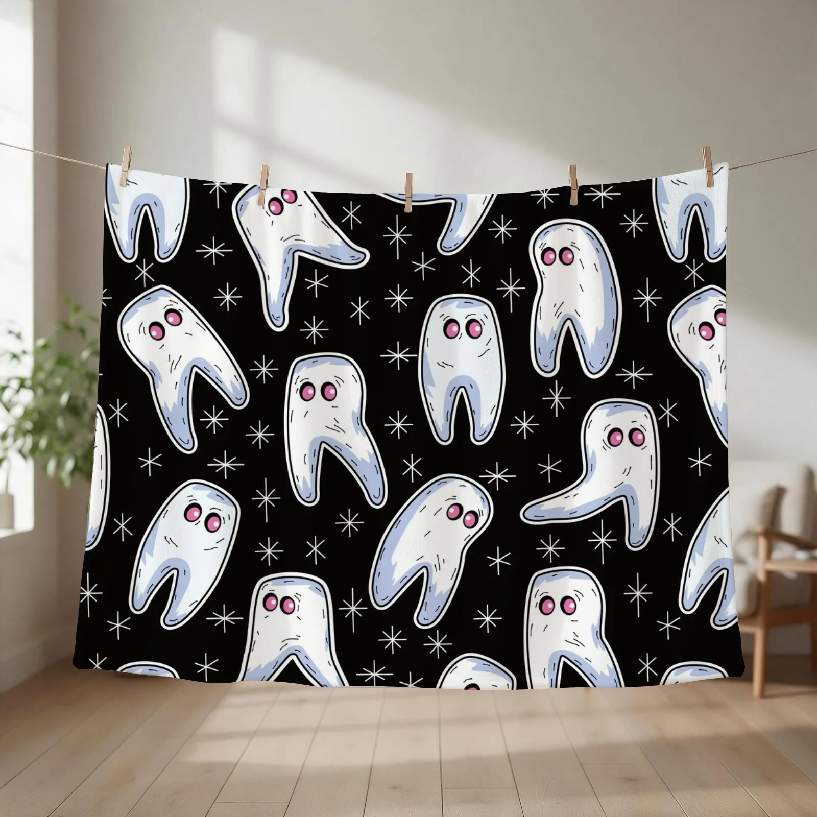 Fresno Nightcrawlers Cryptid Black Throw Blanket couch cozy soft plush fuzzy picnic outdoor blanket