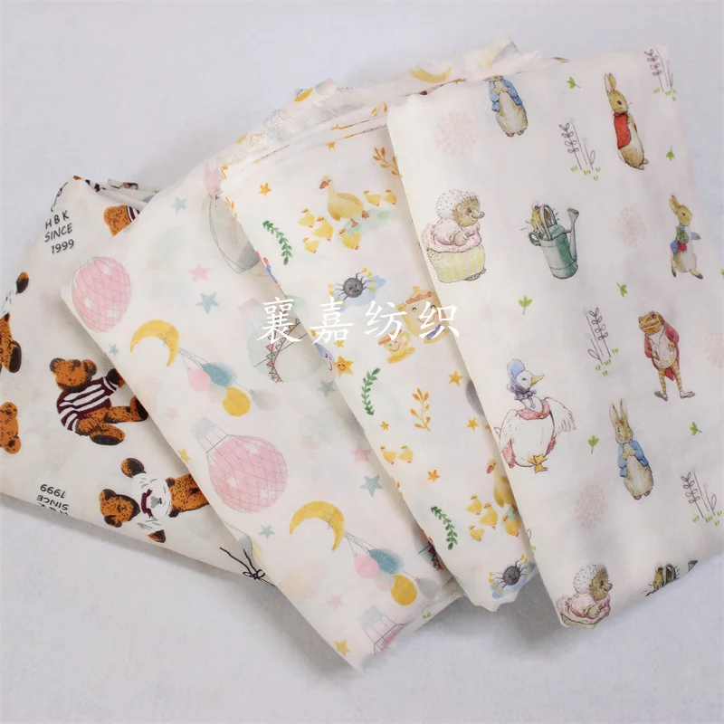 

Bamboo Fiber Gauze Cartoon Fabric Baby Summer Blanket Pajama Fabric