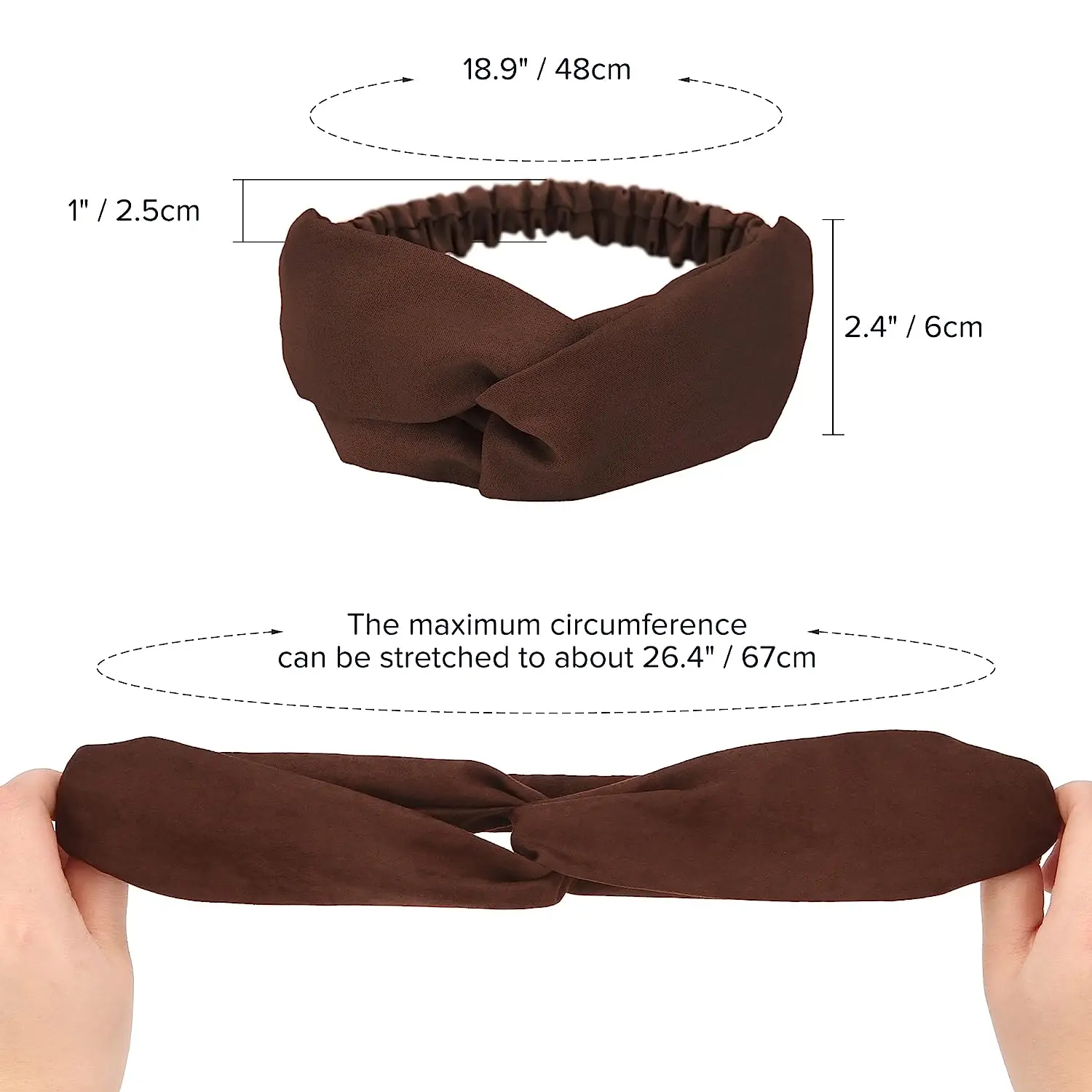 Twisted Criss Cross Elastic Headbands Solid Color Vintage Suede Fabric Hair Bands For Women Non Slip Yoga Workout Head Wraps