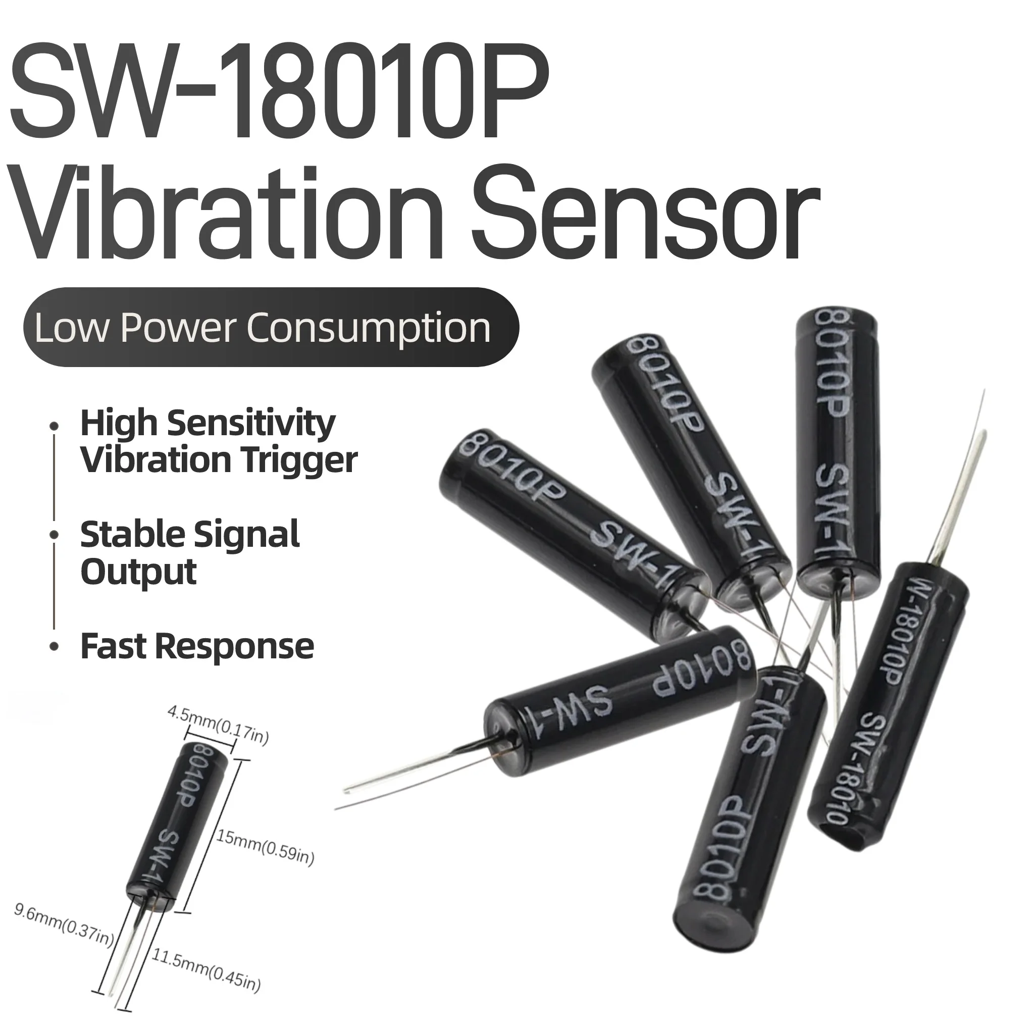 10/30/100Pcs SW-18010P Vibration Sensor High Sensitivity Spring Shock Switch Vibration Trigger For Arduino DIY Alarm Circuit