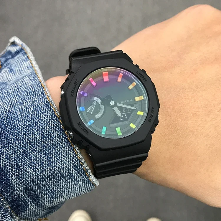 Rainbow Tempered Glass Screen Protector For GA2100 Watch Protective Film GA2110 GA110 GA100 Watch Anti-Scratch