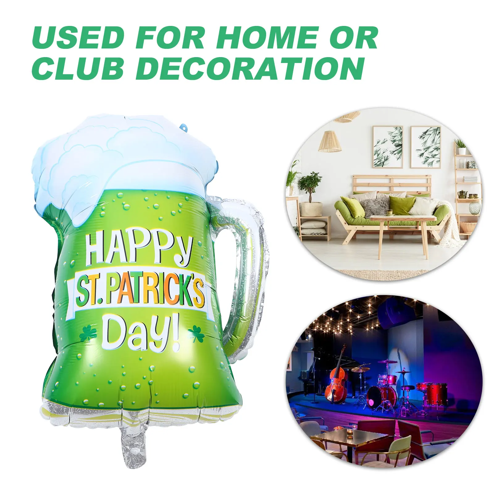 

4Pcs St.patrick's Glass Balloons Aluminum Foil Party Decorations Perfect Photo Props Party Balloons Beer Festival