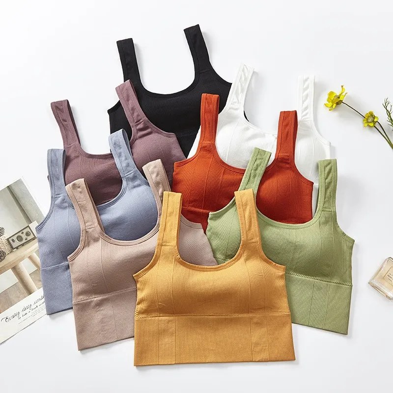 Women Seamless Yoga Bra Breathable Anti‑Sweat Shockproof Push Up Crop Top Fitness Gym Workout Athletic Sports Bra