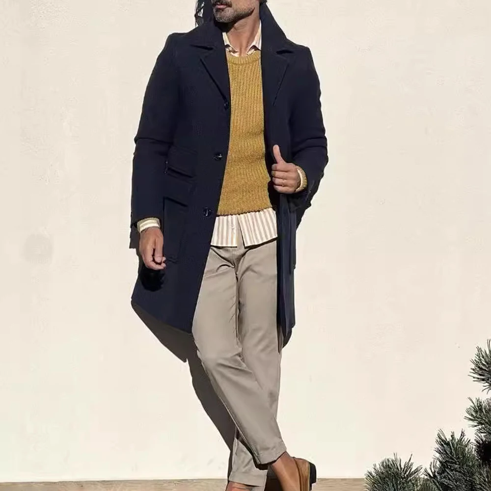 Giacca a vento retrò da uomo 2024 inverno nuova moda casual moda all'aperto colletto alla coreana sottile elegante giacca multitasche da uomo