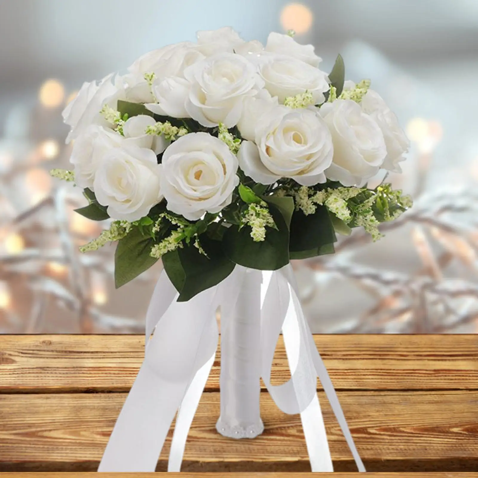 Artificial Flowers Romantic Toss Bouquet Wedding Bouquet for Bride for Graduation Church Bridal Shower Anniversary Decorations