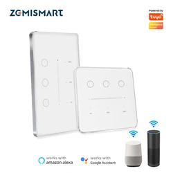 Najnowsze Tuya Zigbee wyłącznik ściemniacza 3 Gang włącznik ścienny Panel dotykowy regulacja jasności Alexa Google Home Control