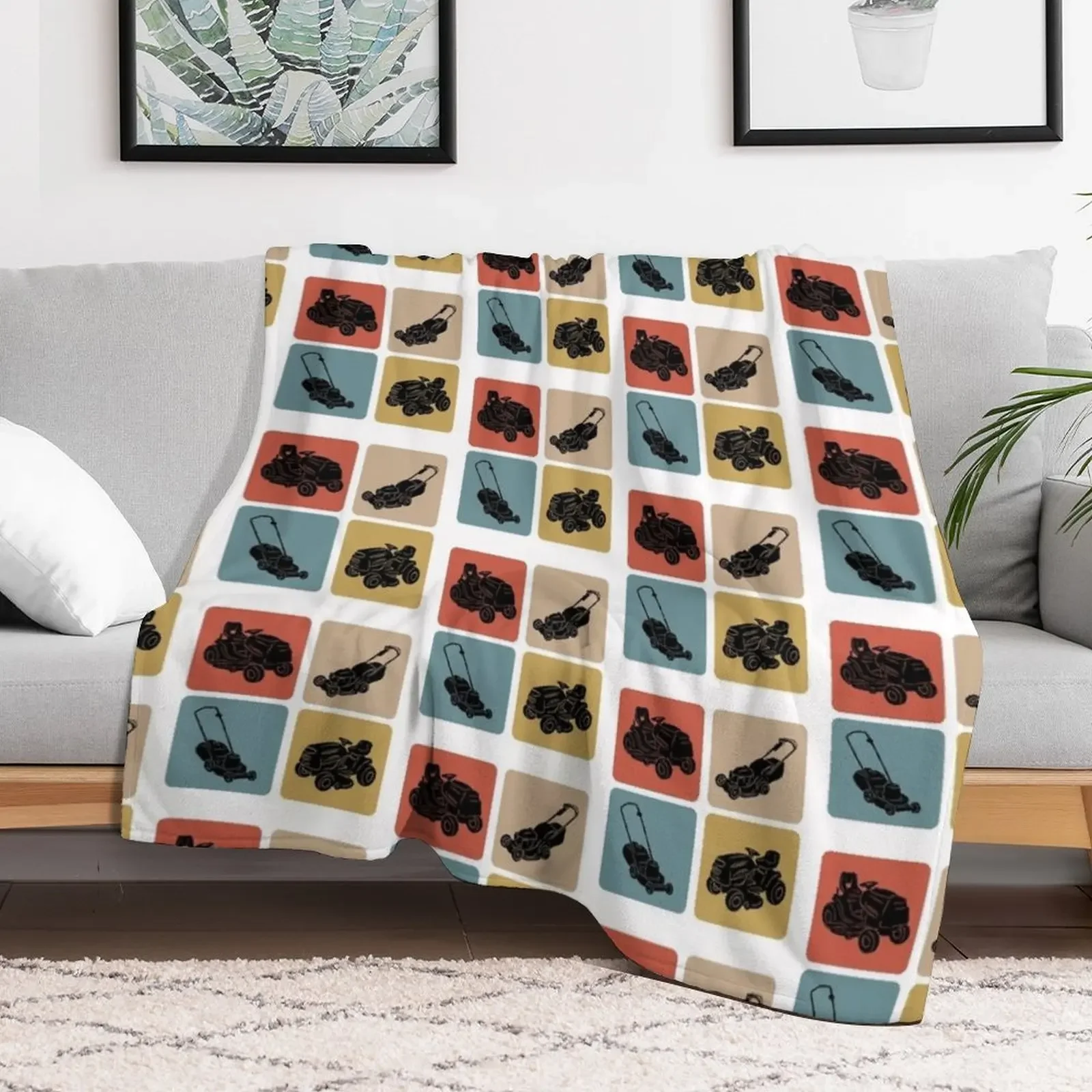 Lawn mower vintage design Throw Blanket Thermal Baby Blankets