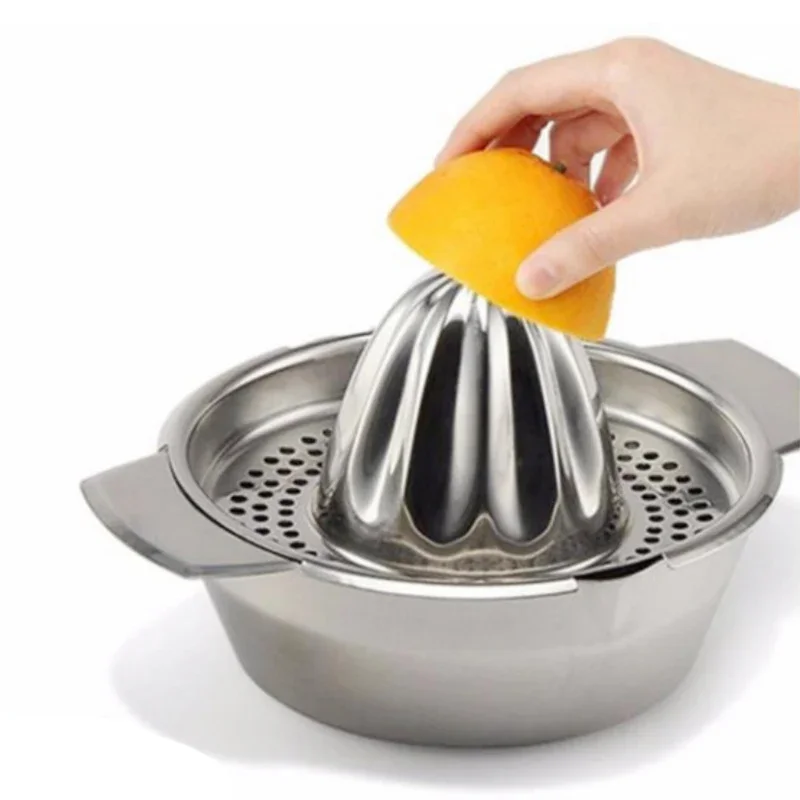 1Pc Portable Lemon Orange Manual Fruit Juicer 304 Stainless Steel Kitchen Accessories Tools Citrus Raw Hand Pressed Juice Maker view 3