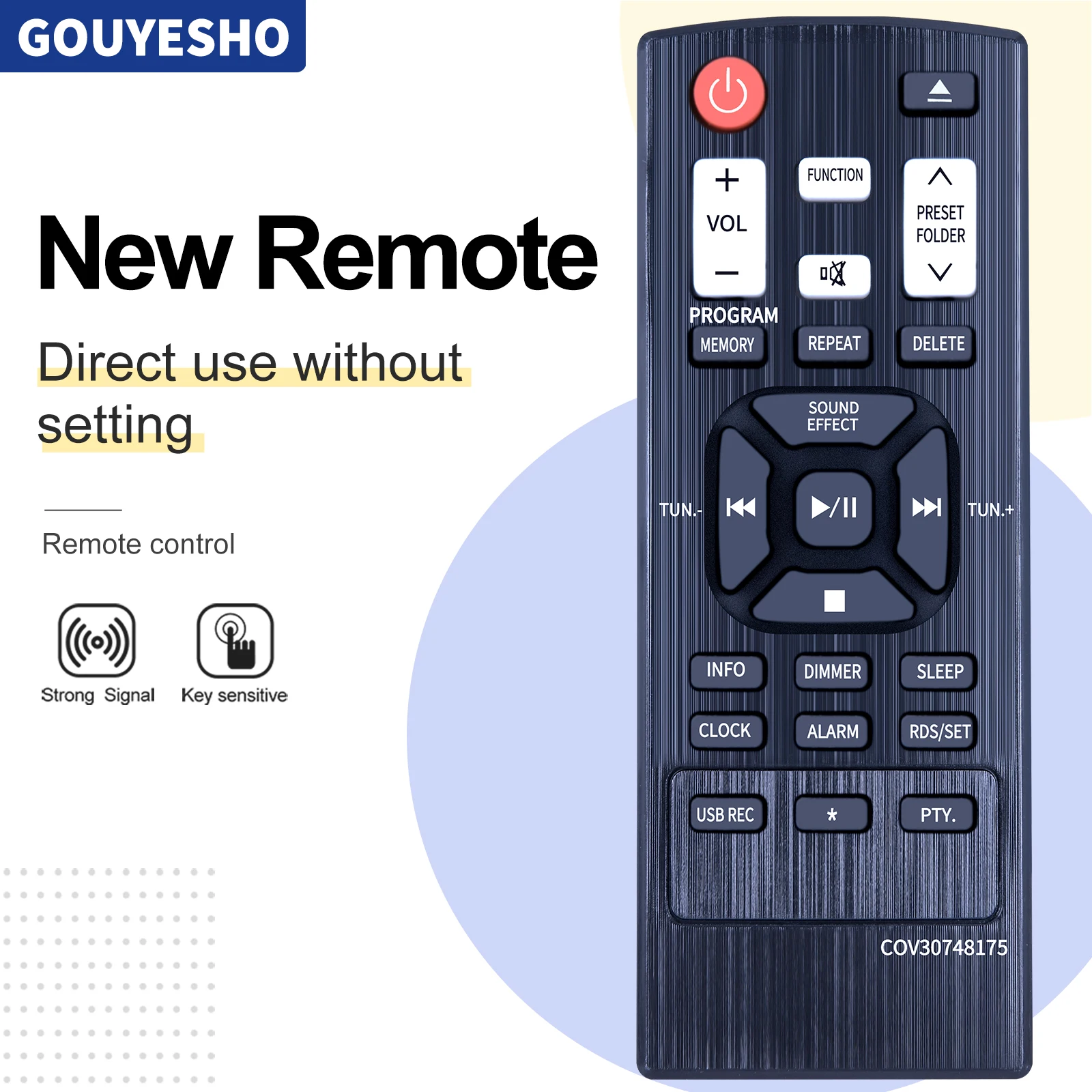 مفتاح التحكم عن بعد الجديد COV30748175 متوافق مع نظام ميكرو هاي فيي CM2460 وCMS2460F وCM2760 وCM2760F