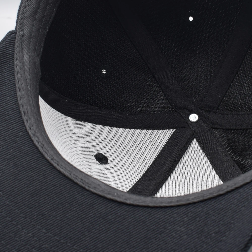 Hip Hop Hat Flat Brim Baseball Cap Black Lettering Streetwear Snapback Hat Adjustable Closure Puff Vinyl Print
